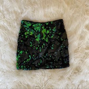 BEBE Sequined Mini Skirt